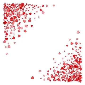Frame or border of random scatter hearts Stock Illustration