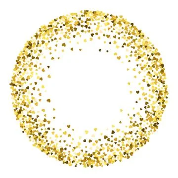 Frame or border of random scatter hearts Stock Illustration