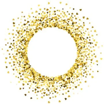 Frame or border of random scatter hearts Stock Illustration