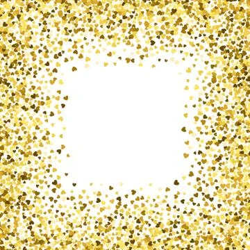 Frame or border of random scatter hearts Stock Illustration