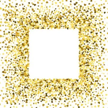 Frame or border of random scatter hearts Stock Illustration