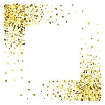 Frame or border of random scatter hearts Stock Illustration