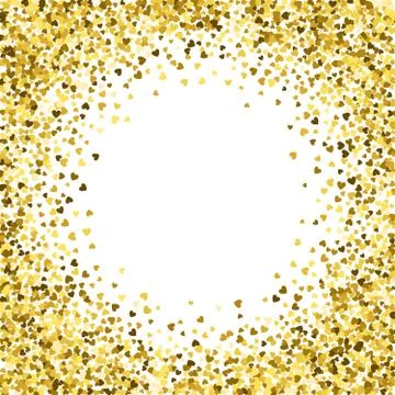 Frame or border of random scatter hearts Stock Illustration