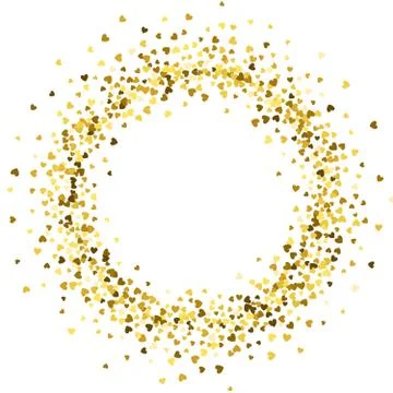 Frame or border of random scatter hearts Stock Illustration