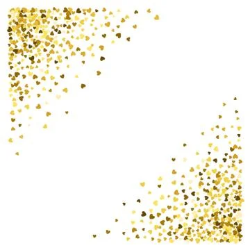 Frame or border of random scatter hearts Stock Illustration