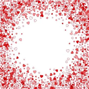 Frame or border of random scatter hearts Stock Illustration