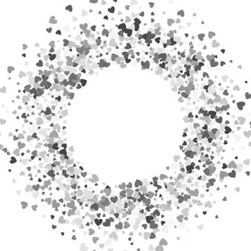Frame or border of random scatter hearts Stock Illustration
