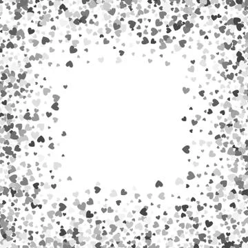 Frame or border of random scatter hearts Stock Illustration