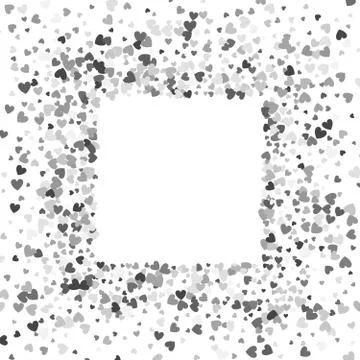 Frame or border of random scatter hearts Stock Illustration