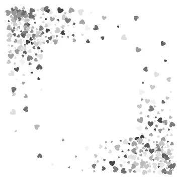 Frame or border of random scatter hearts Stock Illustration
