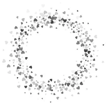 Frame or border of random scatter hearts Stock Illustration