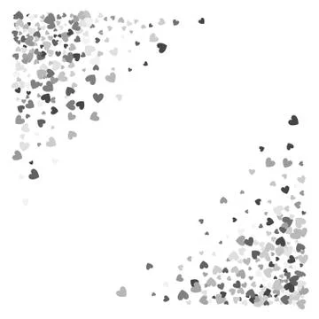 Frame or border of random scatter hearts Stock Illustration