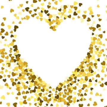 Frame or border of random scatter hearts Stock Illustration