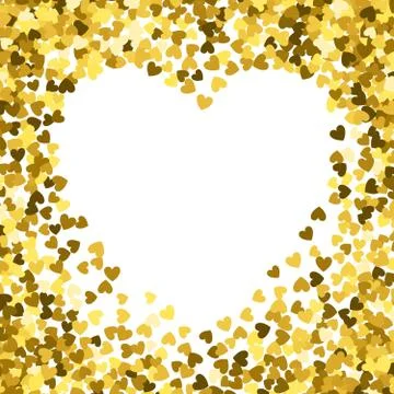 Frame or border of random scatter hearts Stock Illustration