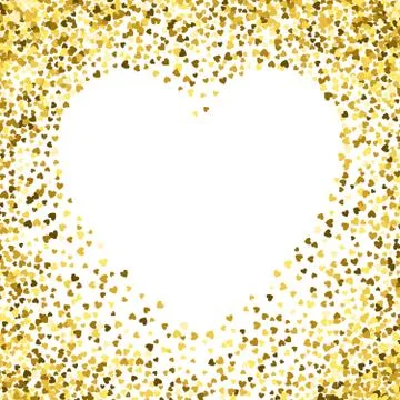 Frame or border of random scatter hearts Stock Illustration