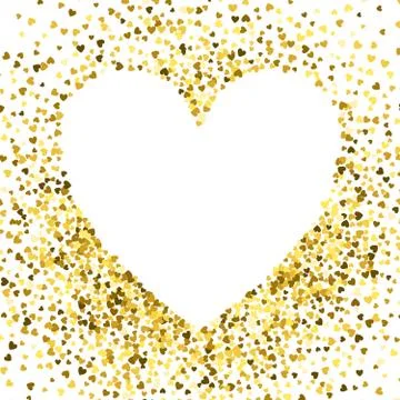 Frame or border of random scatter hearts Stock Illustration