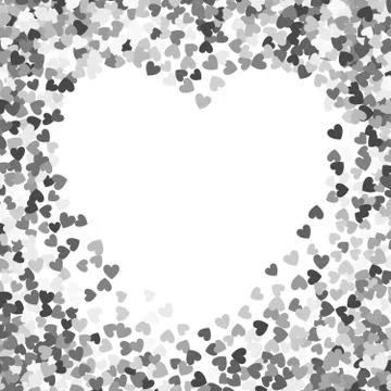 Frame or border of random scatter hearts Stock Illustration