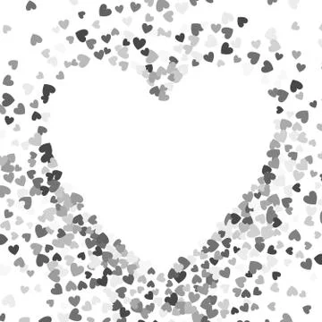 Frame or border of random scatter hearts Stock Illustration