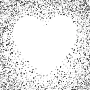 Frame or border of random scatter hearts Stock Illustration