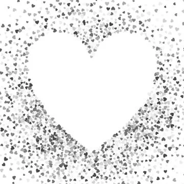 Frame or border of random scatter hearts Stock Illustration