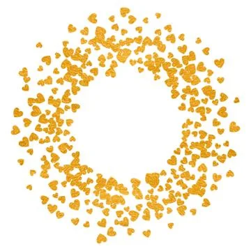 Frame or border of random scatter hearts Stock Illustration