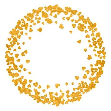 Frame or border of random scatter hearts Stock Illustration