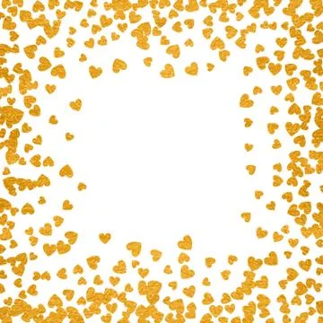 Frame or border of random scatter hearts Stock Illustration