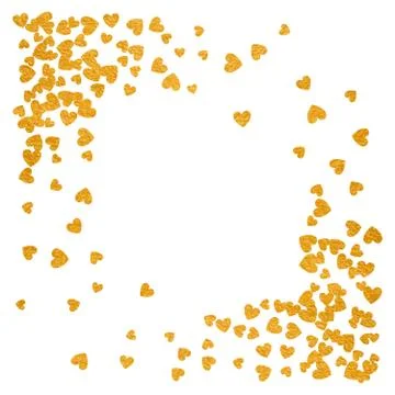 Frame or border of random scatter hearts Stock Illustration