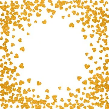 Frame or border of random scatter hearts Stock Illustration