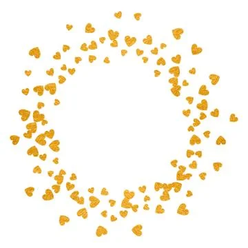 Frame or border of random scatter hearts Stock Illustration
