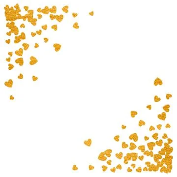 Frame or border of random scatter hearts Stock Illustration