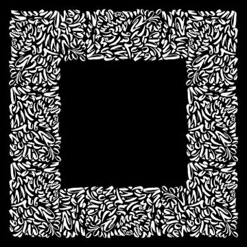 Frame or border in slavonic calligraphy style Stock Illustration