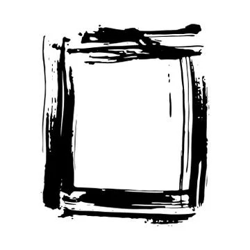 Frame or text box, grunge textured hand drawn elements set, vector illustrati Stock Illustration