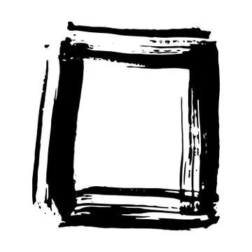 Frame or text box, grunge textured hand drawn elements set, vector illustrati Stock Illustration