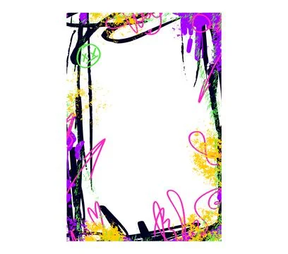 Frame with painted borders edge and bold splash spots. Vector paper photo frame Stock Illustration
