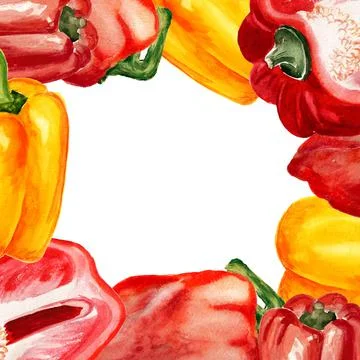 Frame with paprika Stock Illustration