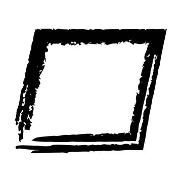 Frame parallelogram texture element, outline border grunge shape icon, deco.. Stock Illustration