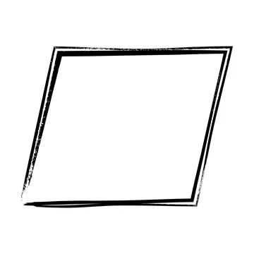 Frame parallelogram texture element, outline border grunge shape icon, deco.. Stock Illustration