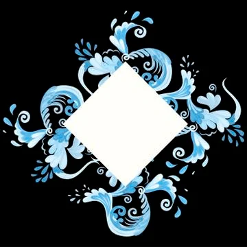 Frame with a pattern of water bursts. Rhombus banner for your design Stock Illustration