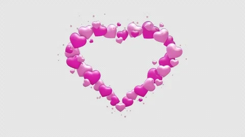 Frame with pink hearts on a seamless loop Stock Footage 262149262
