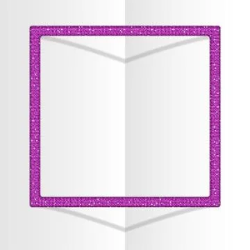 Frame Pink Sequins Square. Glitter, sparkle. Stock Illustration