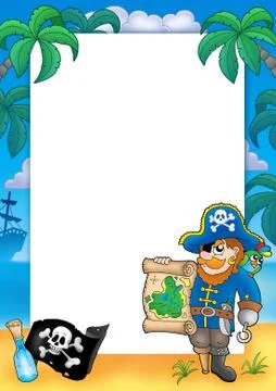 Frame with pirate  Stock-Illustration