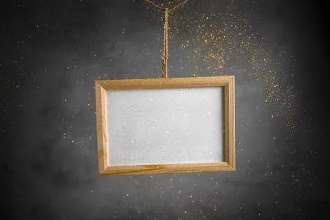 Frame with a place for text on grey background. with copy space Stock Photos
