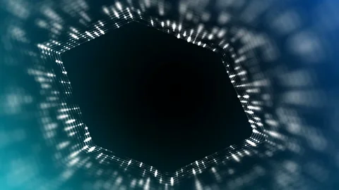 Frame of pulsating elements. Cosmic eye. Place for text. Depth of field. Plexus Stock Footage 88677627