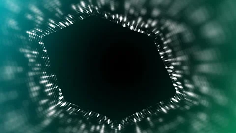 Frame of pulsating elements. Cosmic eye. Place for text. Depth of field. Plexus Stock Footage 88677693