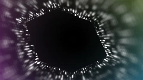 Frame of pulsating elements. Cosmic eye. Place for text. Depth of field. Plexus Vídeos de archivo 88677730