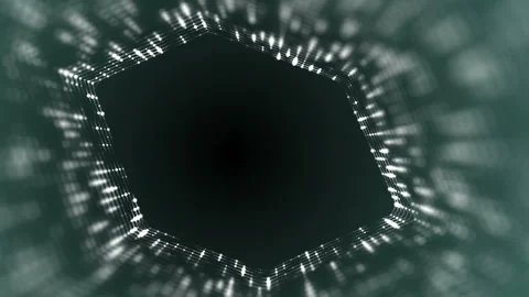 Frame of pulsating elements. Cosmic eye. Place for text. Depth of field. Plexus Stock Footage 88677831