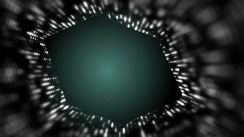 Frame of pulsating elements. Cosmic eye. Place for text. Depth of field. Plexus Stock Footage 88677898