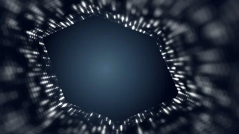 Frame of pulsating elements. Cosmic eye. Place for text. Depth of field. Plexus Stock Footage 88677951