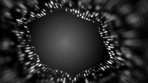 Frame of pulsating elements. Cosmic eye. Place for text. Depth of field. Plexus Stock Footage 88677982
